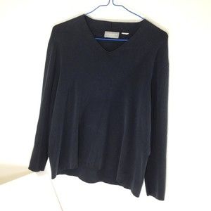 Liz Claiborne Collection Womens Long Sleeve Black Sweater Top Shirt Size S/M